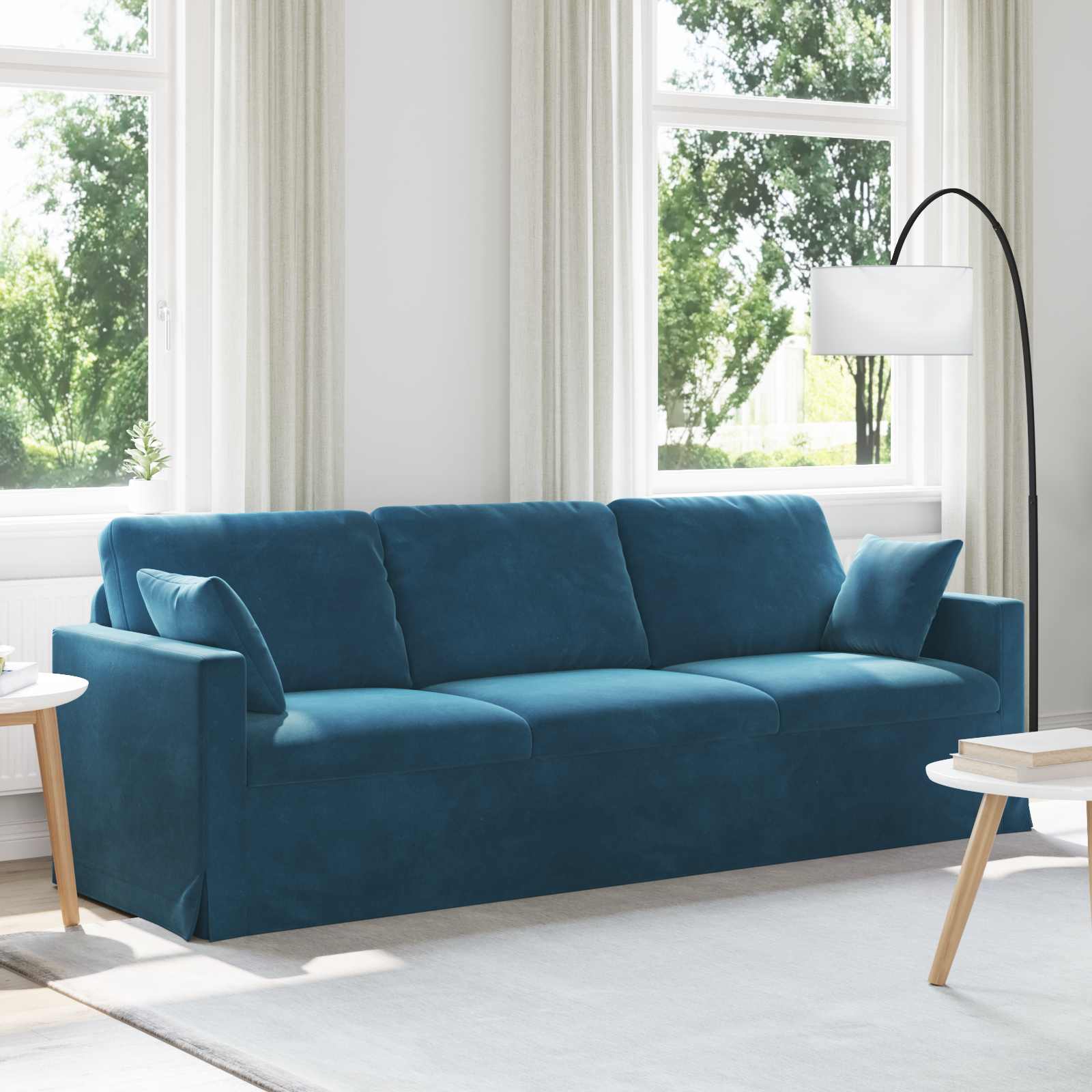 Sofá Azul 138 x 78 x 80 cm Veludo