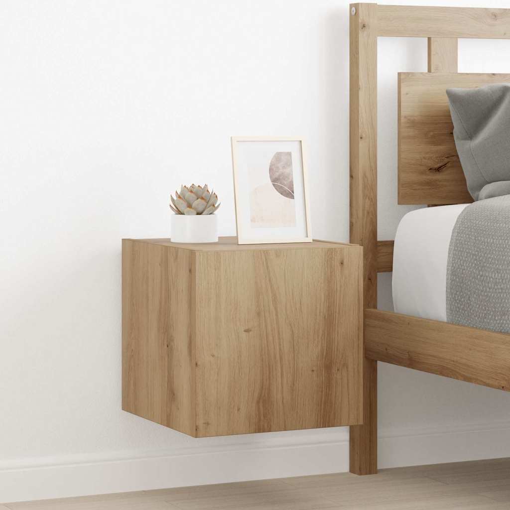Mueble de TV Montado en la Pared con LED 2 pcs Madera vieja