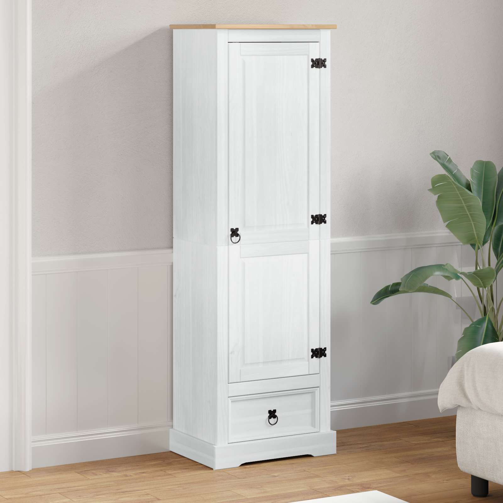Armarios con cajón 55 x 38 x 170 cm Madera de pino macizo
