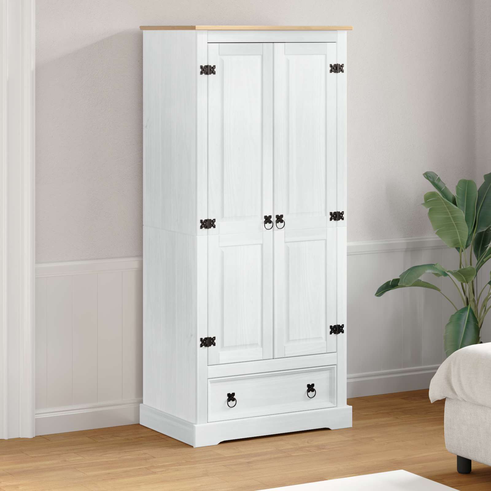 Armarios con cajón 76 x 50 x 170 cm Madera de pino macizo