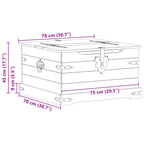 Caja de almacenamiento 78 x 78 x 45 cm Madera de pino macizo