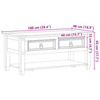 Mesa de Café con cajón 100 x 48 x 45 cm Madera de Pino Maciza