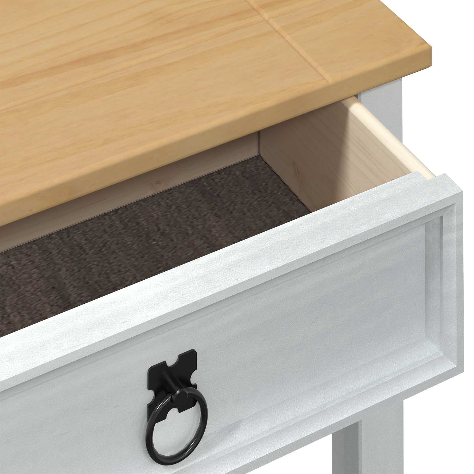 Mesa consola con cajón 55 x 35 x 73 cm Madera de pino macizo