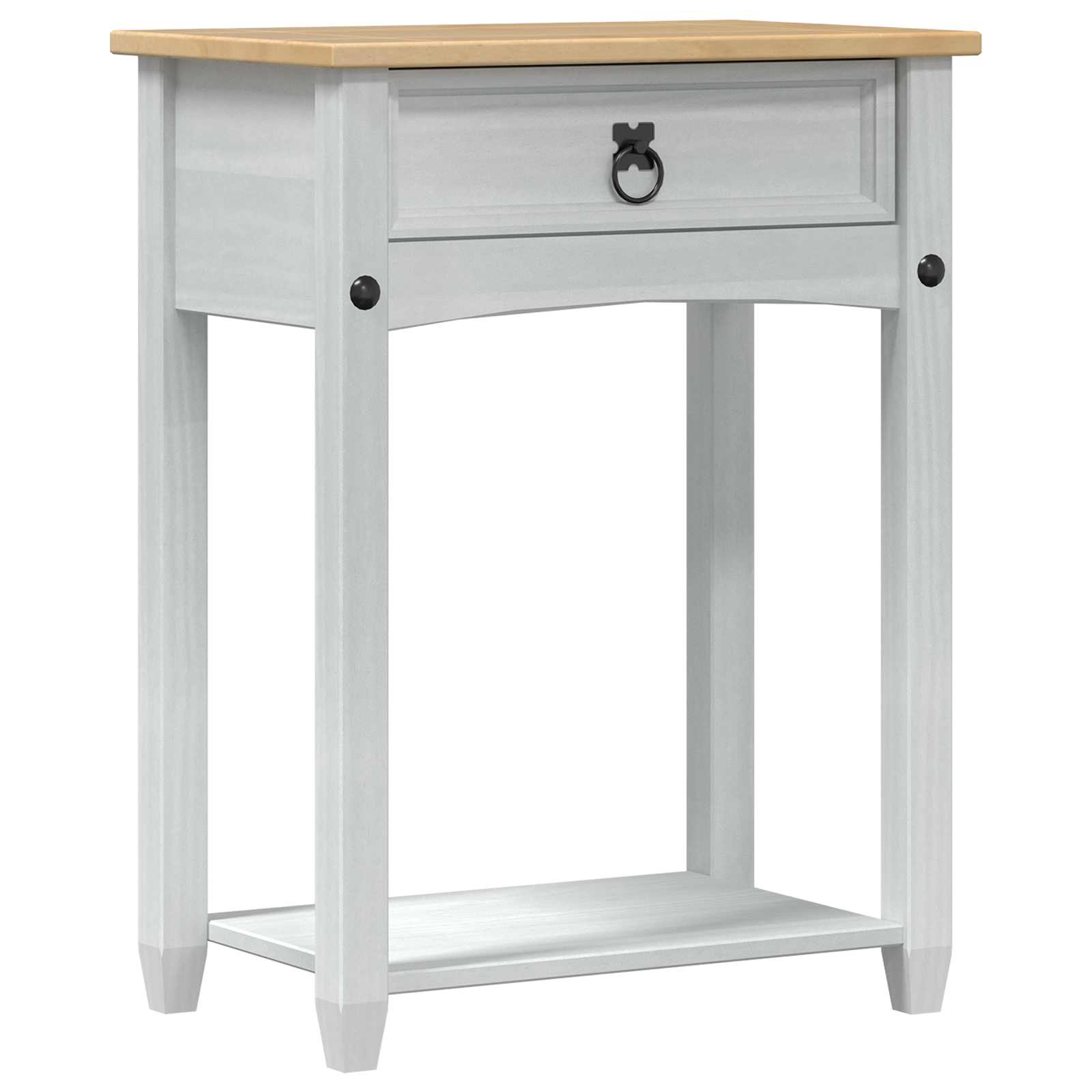 Mesa consola con cajón 55 x 35 x 73 cm Madera de pino macizo