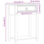 Mesa consola con cajón 55 x 35 x 73 cm Madera de pino macizo