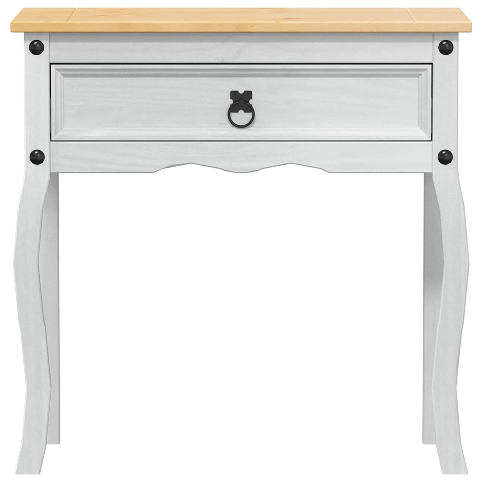 Mesa consola con cajón 73 x 35 x 73 cm Madera de pino macizo