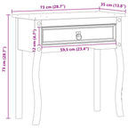 Mesa consola con cajón 73 x 35 x 73 cm Madera de pino macizo