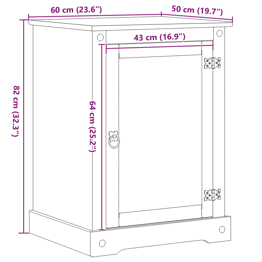 Mueble HiFi 60 x 50 x 82 cm Madera de pino macizo