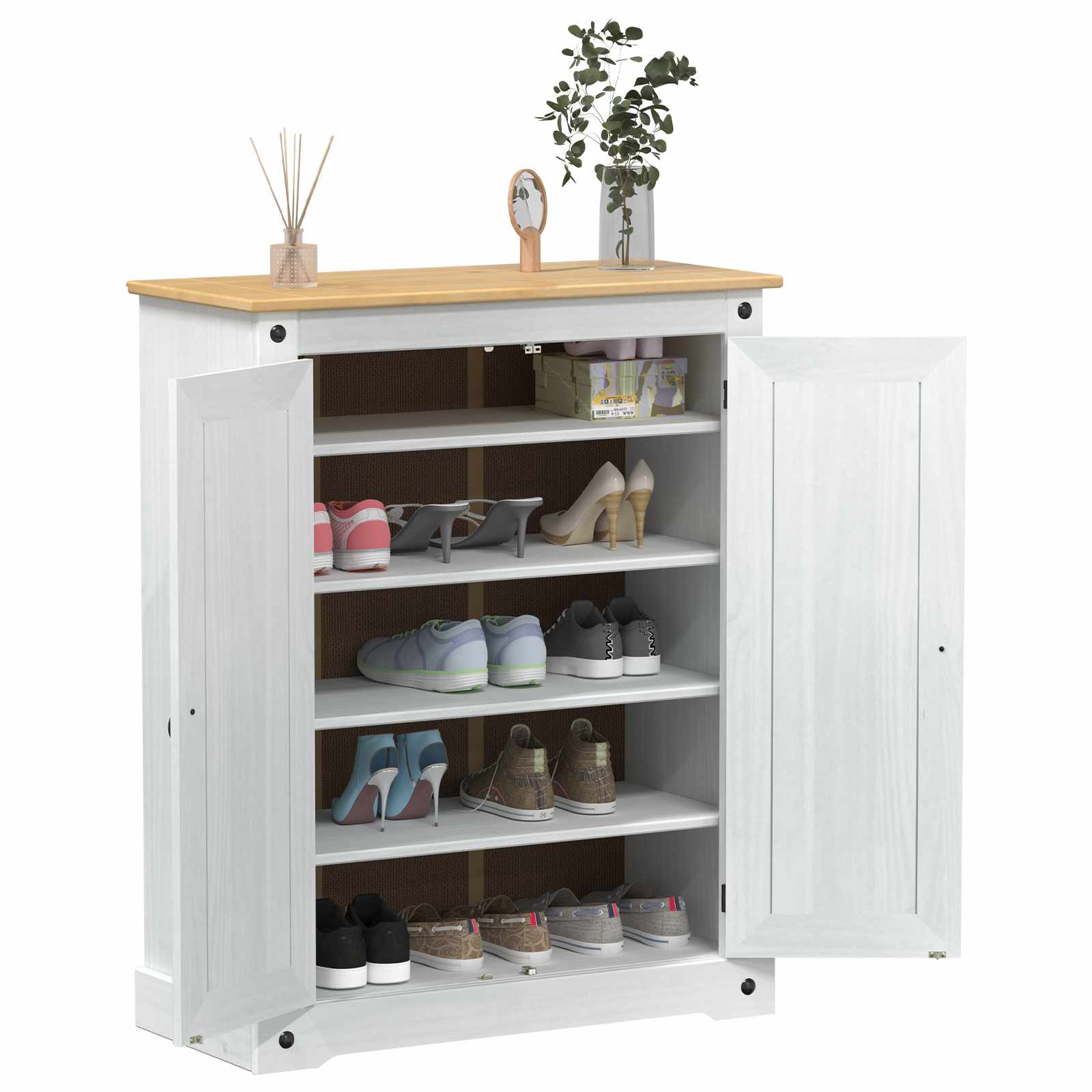 Armario Zapatero 86 x 38,5 x 108 cm Madera de pino macizo