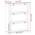Armario Zapatero Corona 99 x 32 x 122 cm Madera de pino macizo