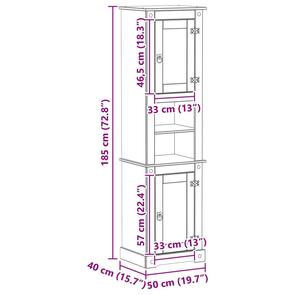 Mueble de Cuarto de Baño 50 x 40 x 185 cm Madera de pino macizo