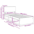 Estructura de cama 100 x 200 cm Madera de ingeniería