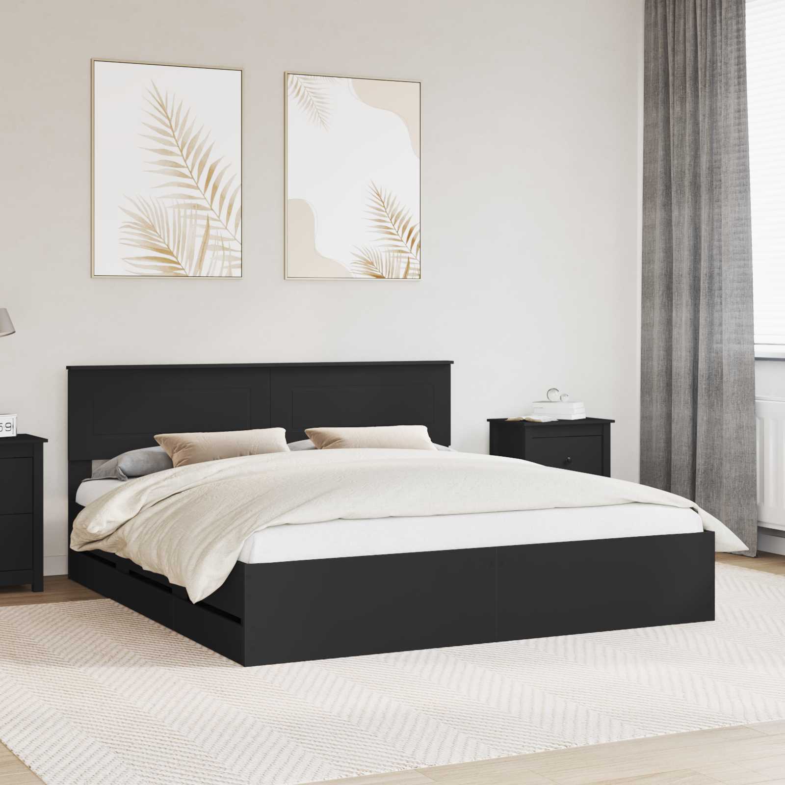 Estrutura de Cama com Gaveta 100 x 200 cm Madeira Composta