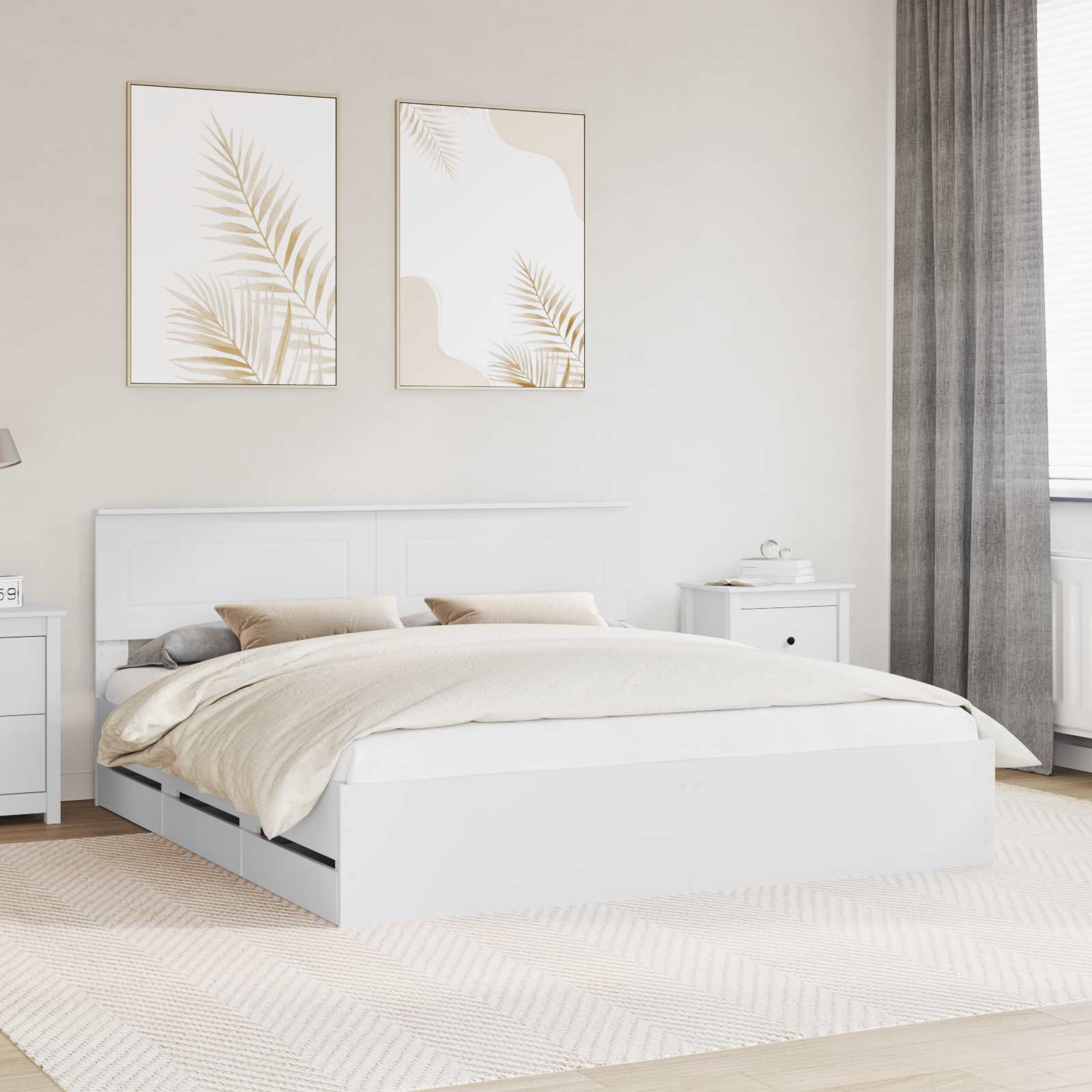 Estrutura de Cama com Gaveta 100 x 200 cm Madeira Composta