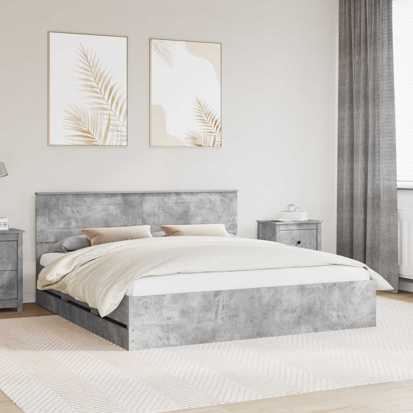 Estrutura de Cama com Gaveta 100 x 200 cm Madeira Composta