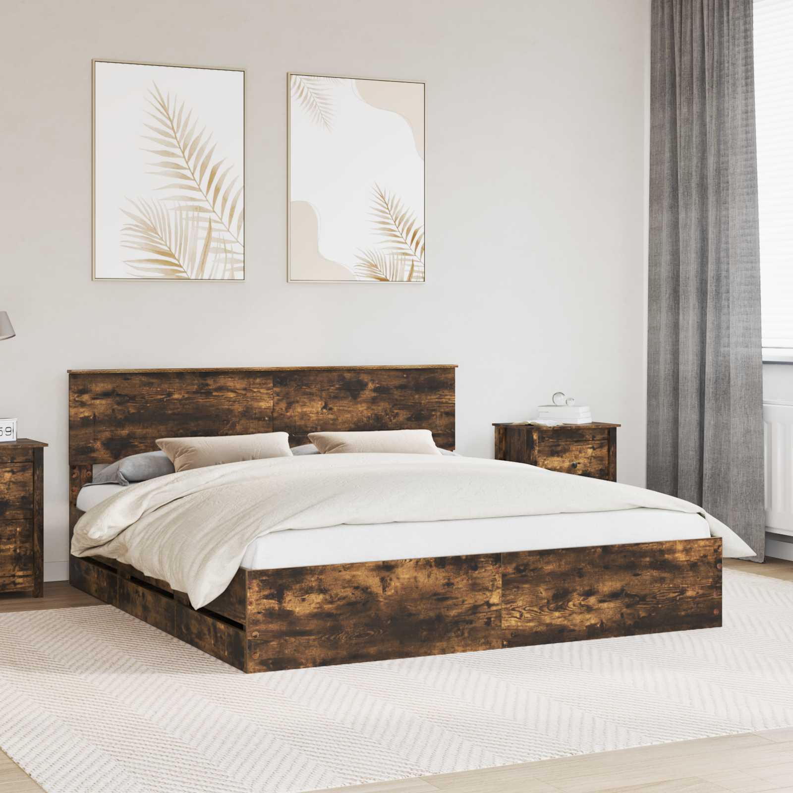 Estrutura de Cama com Gaveta 100 x 200 cm Madeira Composta