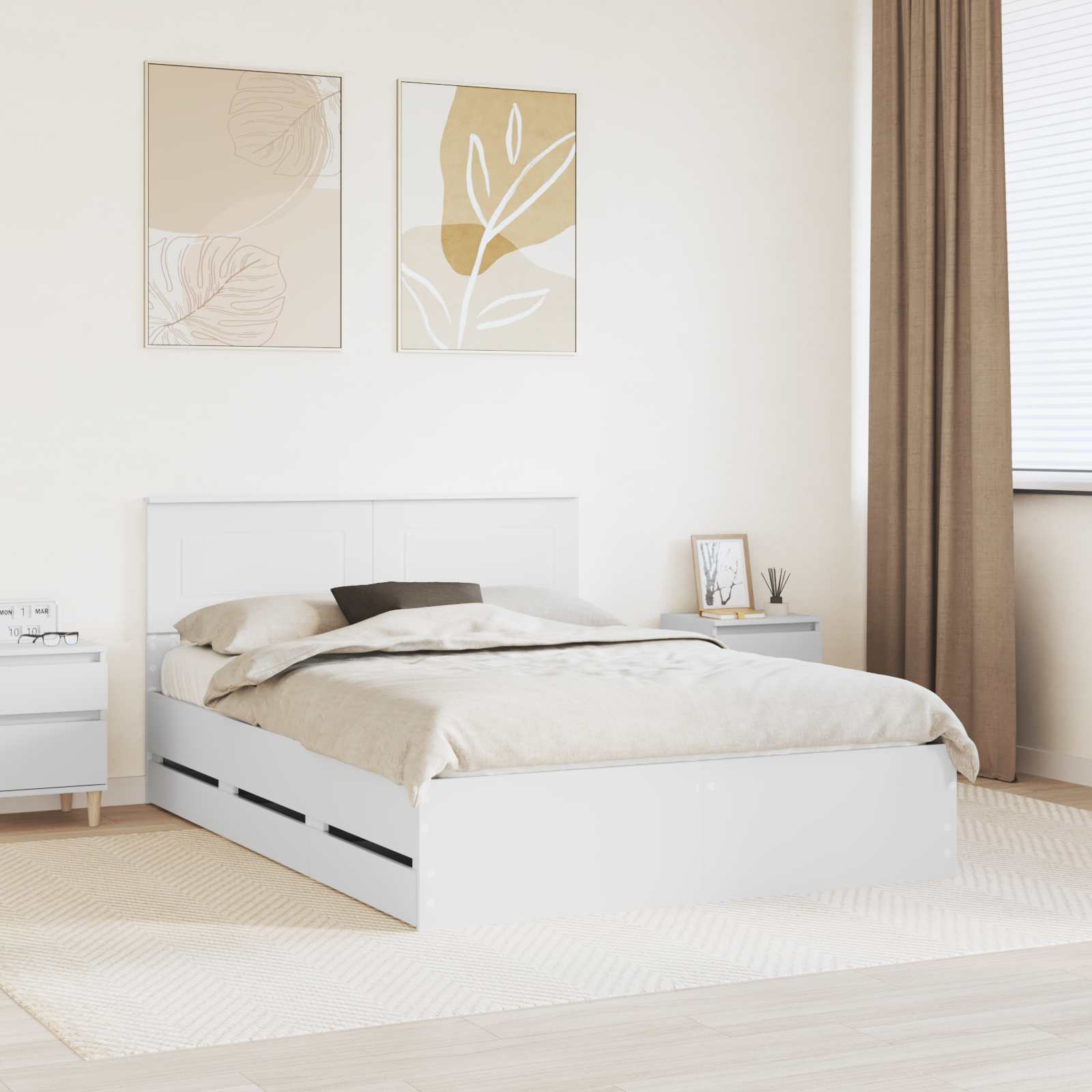 Estrutura de Cama com Gaveta 100 x 200 cm Madeira Composta