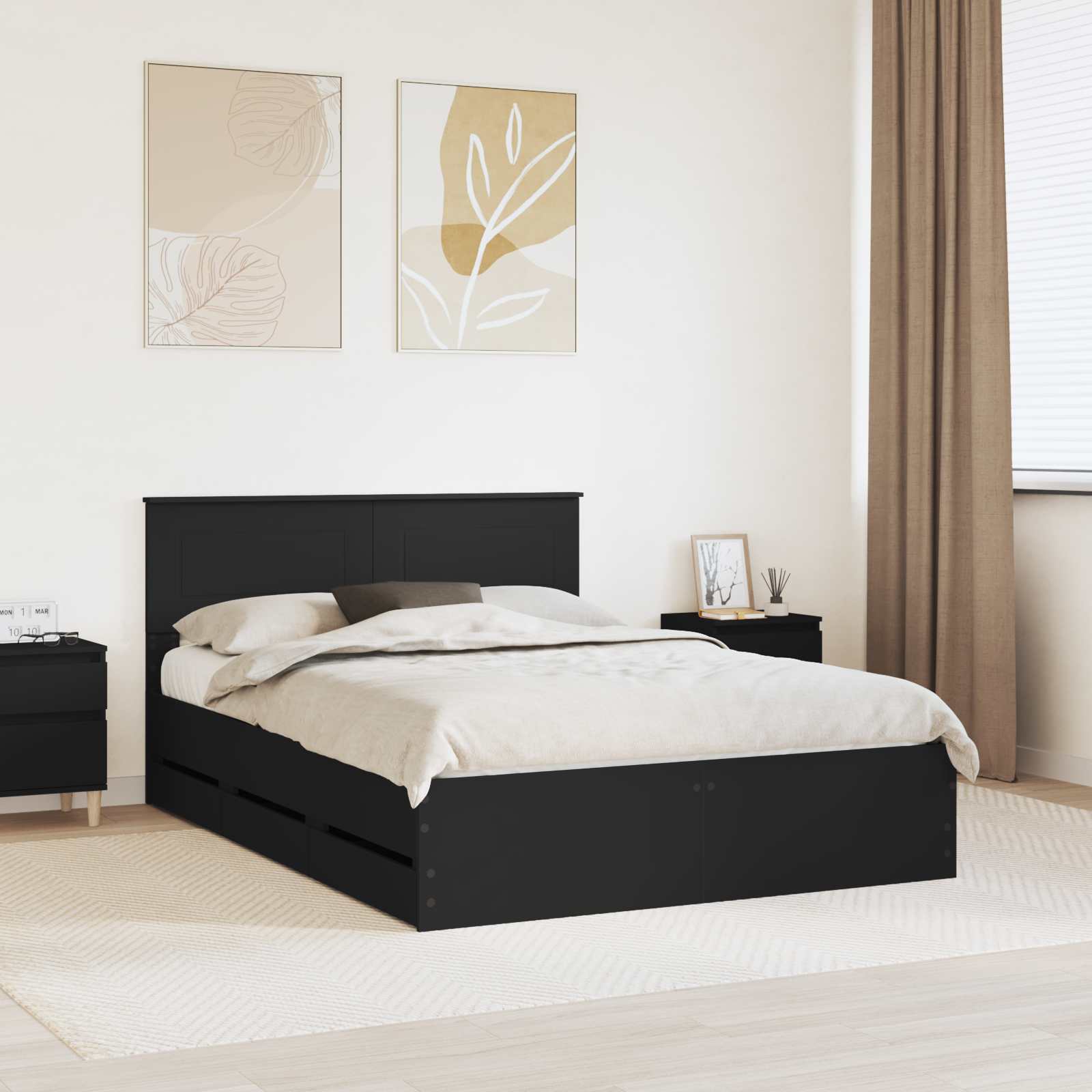 Estrutura de Cama com Gaveta 100 x 200 cm Madeira Composta