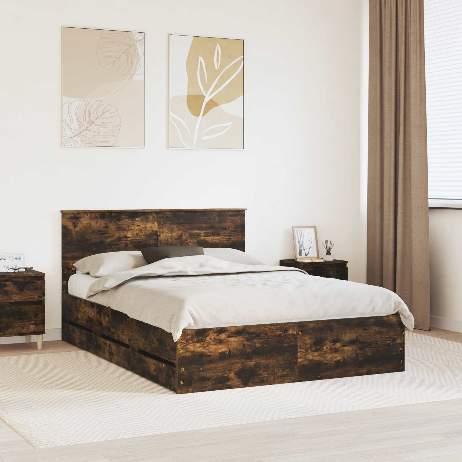 Estrutura de Cama com Gaveta 100 x 200 cm Madeira Composta