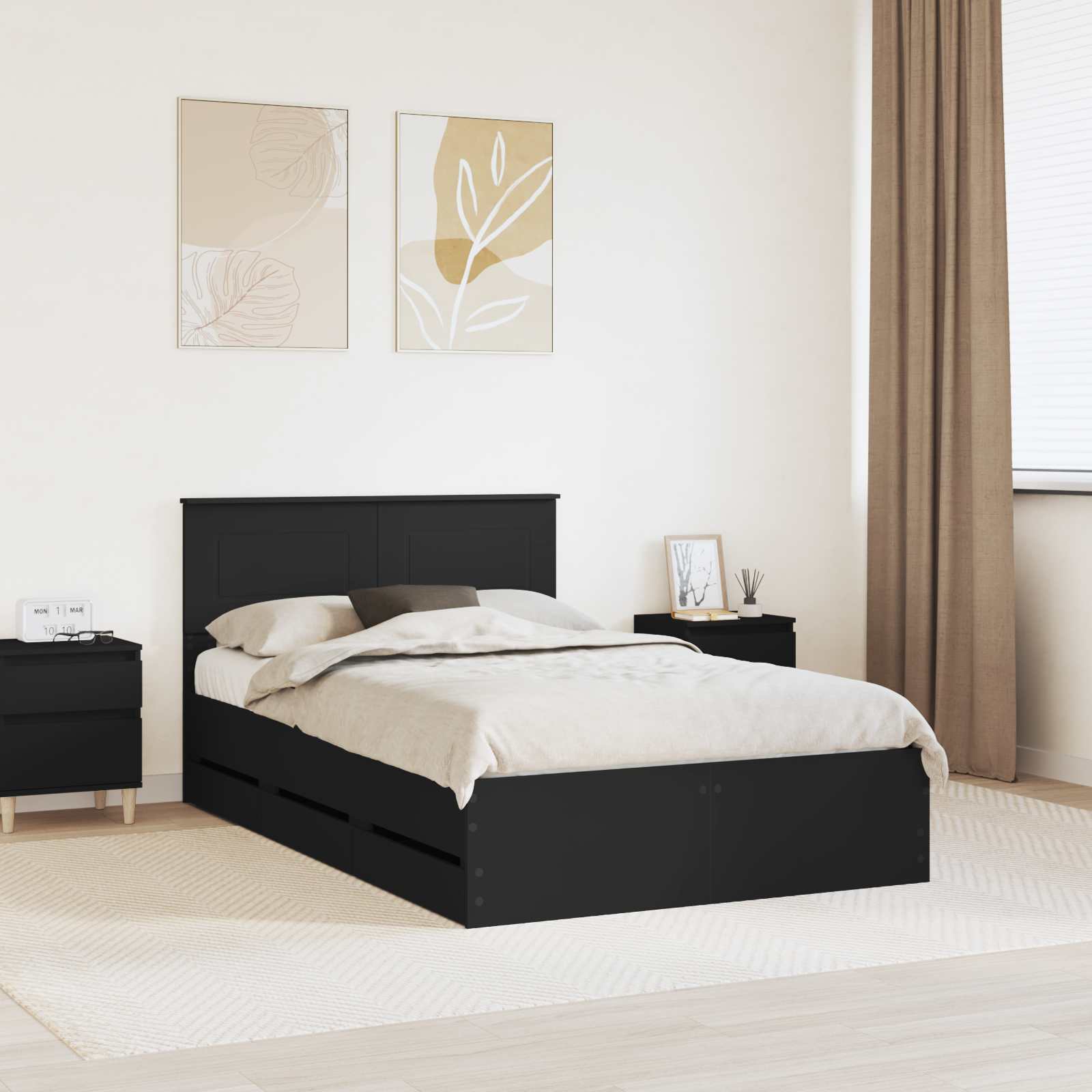 Estrutura de Cama com Gaveta 100 x 200 cm Madeira Composta