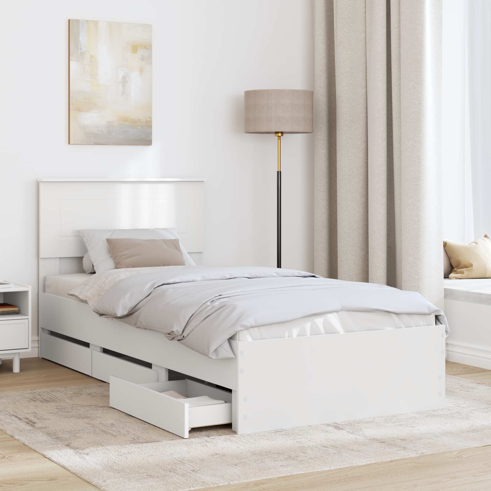 Estructura de cama con cajón 100 x 200 cm Madera Ingenieril