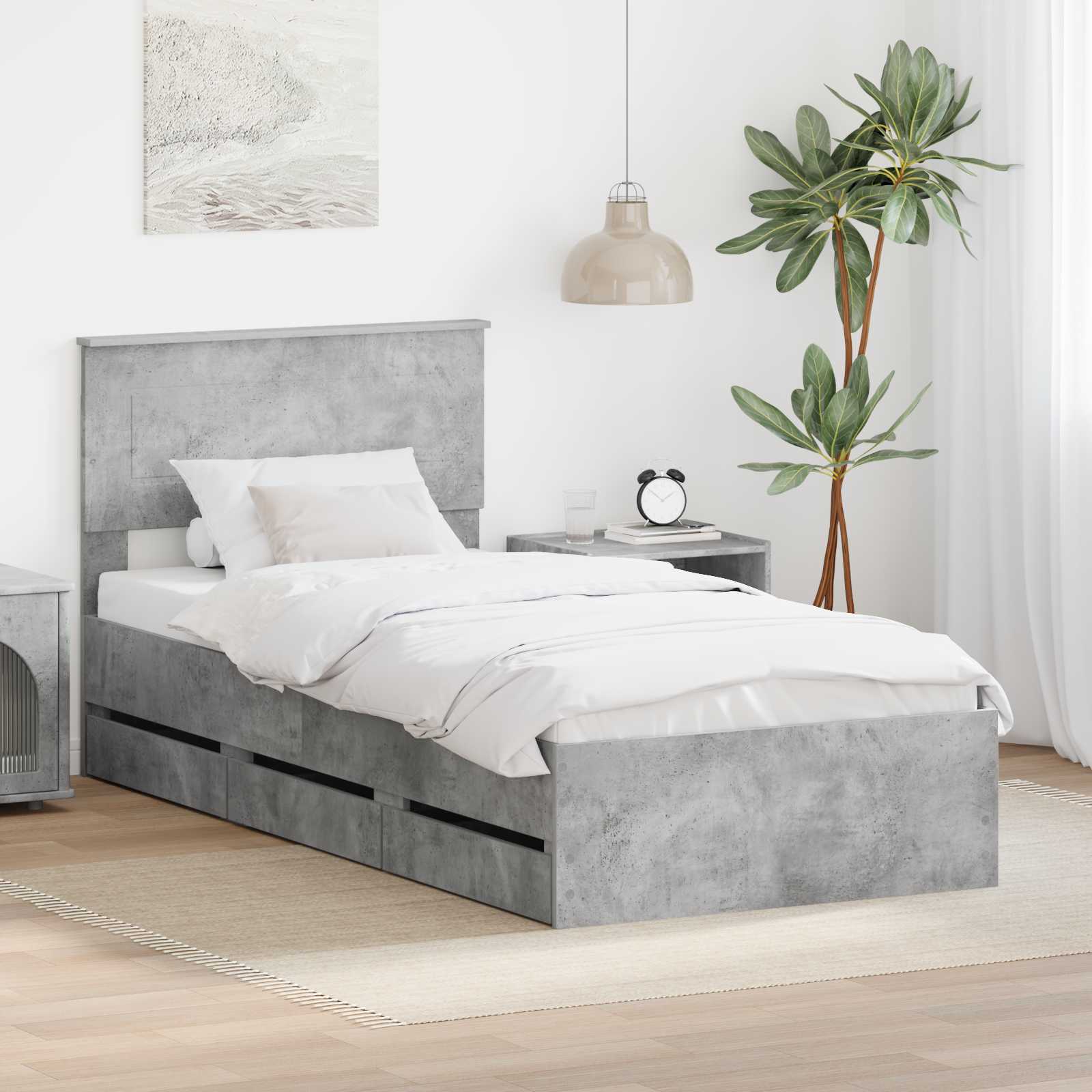 Estrutura de Cama com Gaveta 100 x 200 cm Madeira Composta