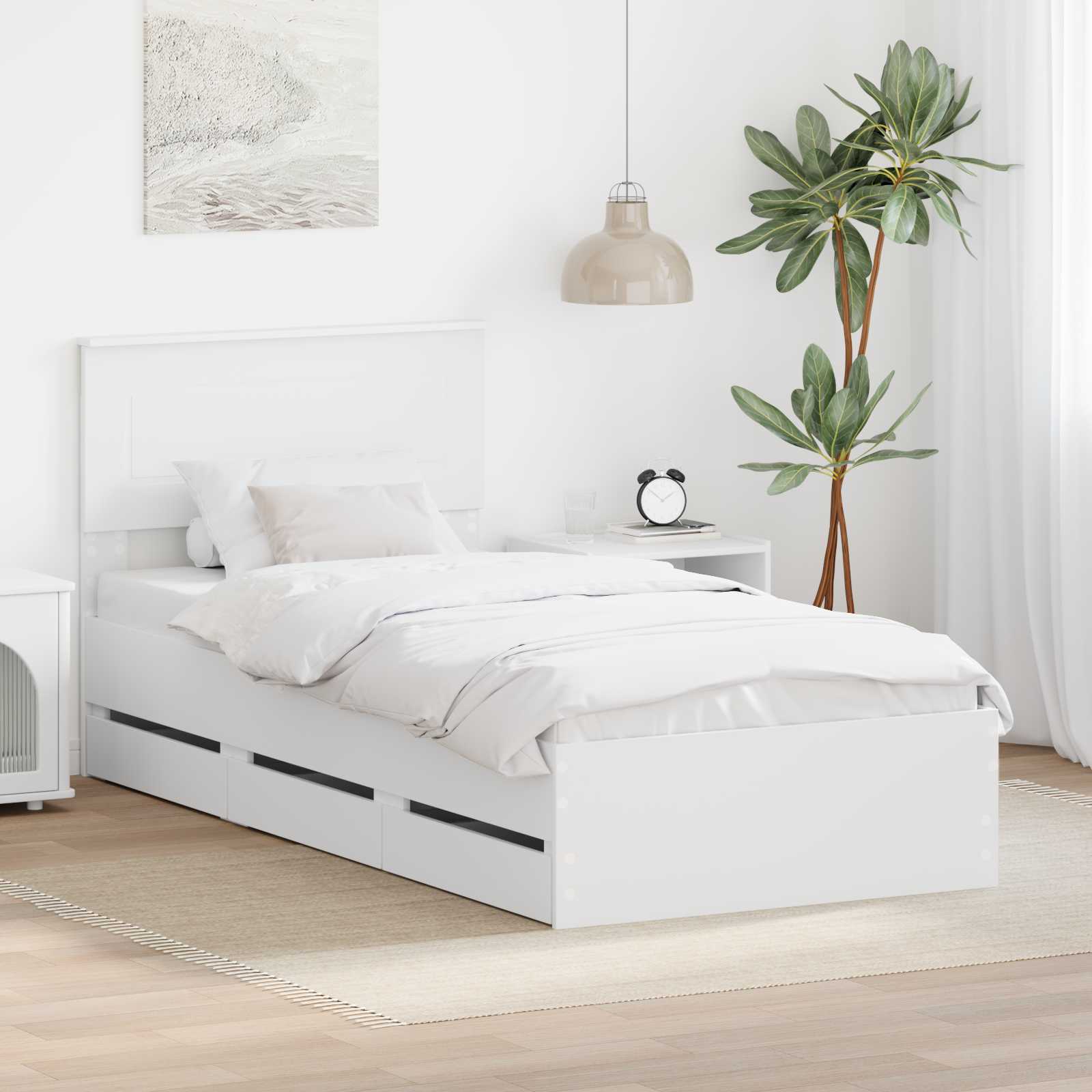Estrutura de Cama com Gaveta 100 x 200 cm Madeira Composta