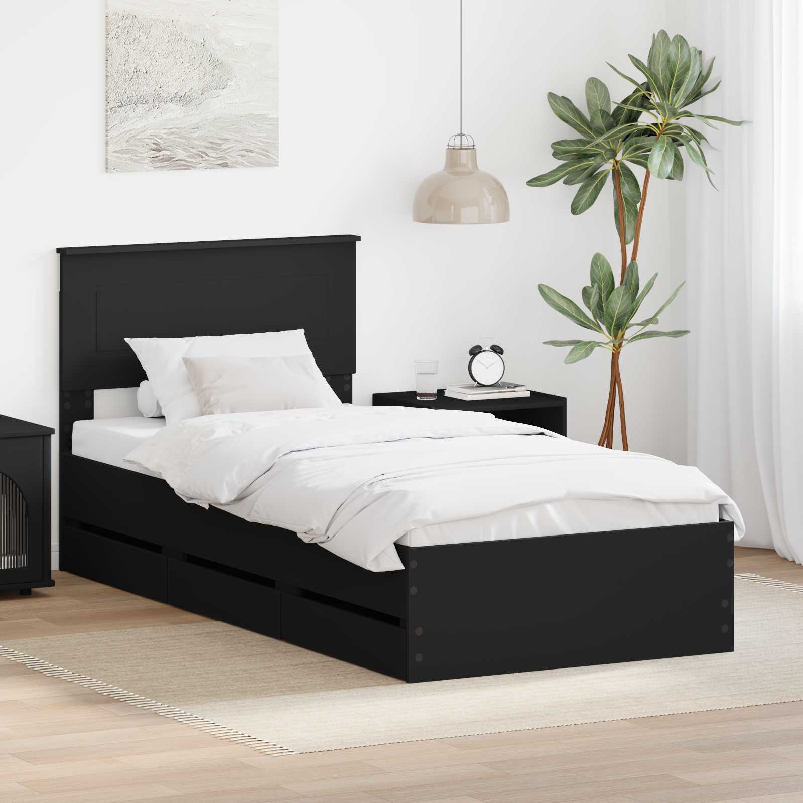 Estrutura de Cama com Gaveta 100 x 200 cm Madeira Composta