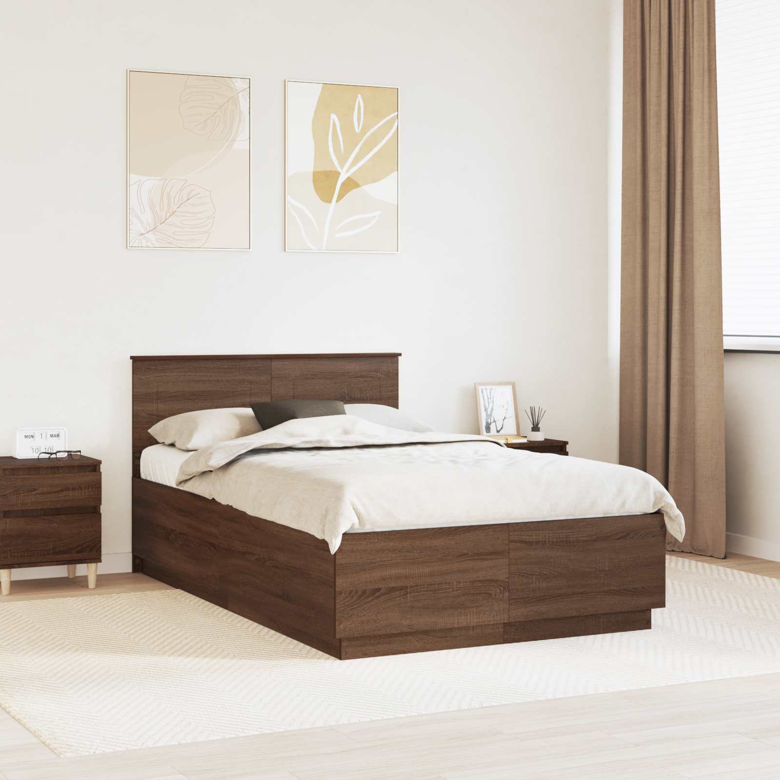 Estrutura de cama 100 x 200 cm Madeira processada