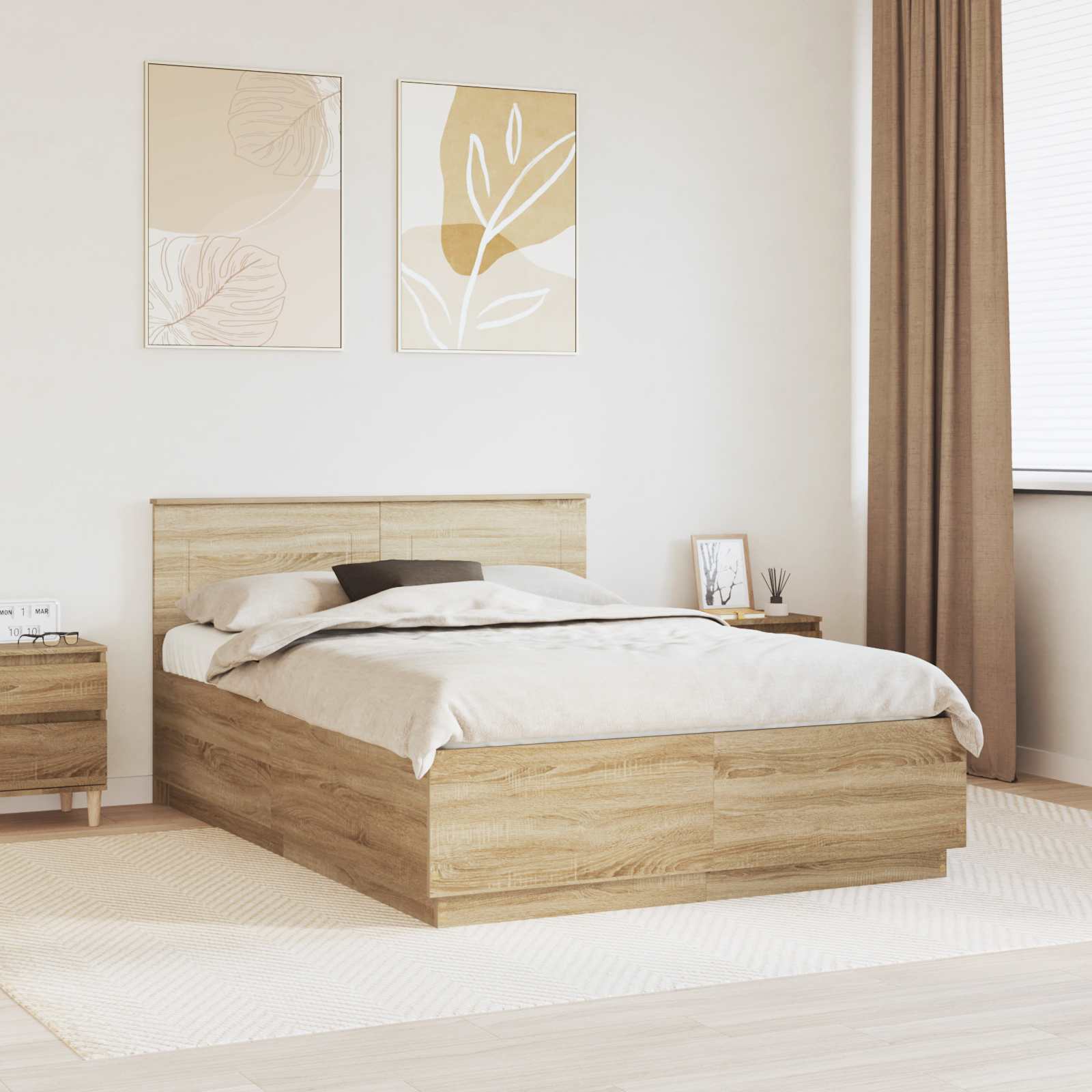 Estrutura de Cama 100 x 200 cm Madeira Composta