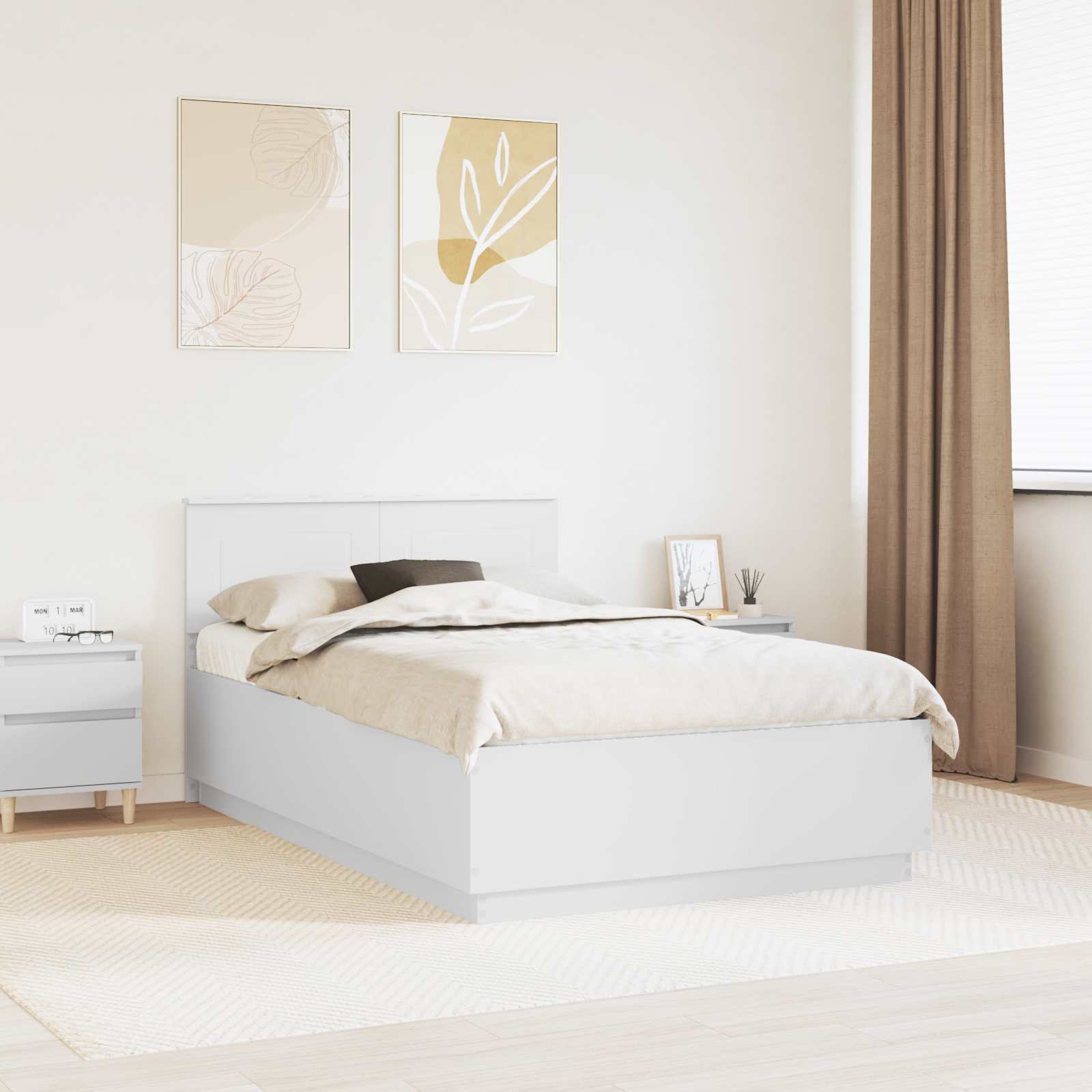 Estrutura de Cama 100 x 200 cm Madeira Composta