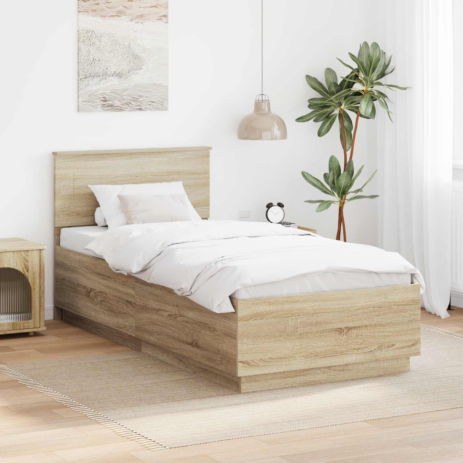 Estrutura de Cama 100 x 200 cm Madeira Composta