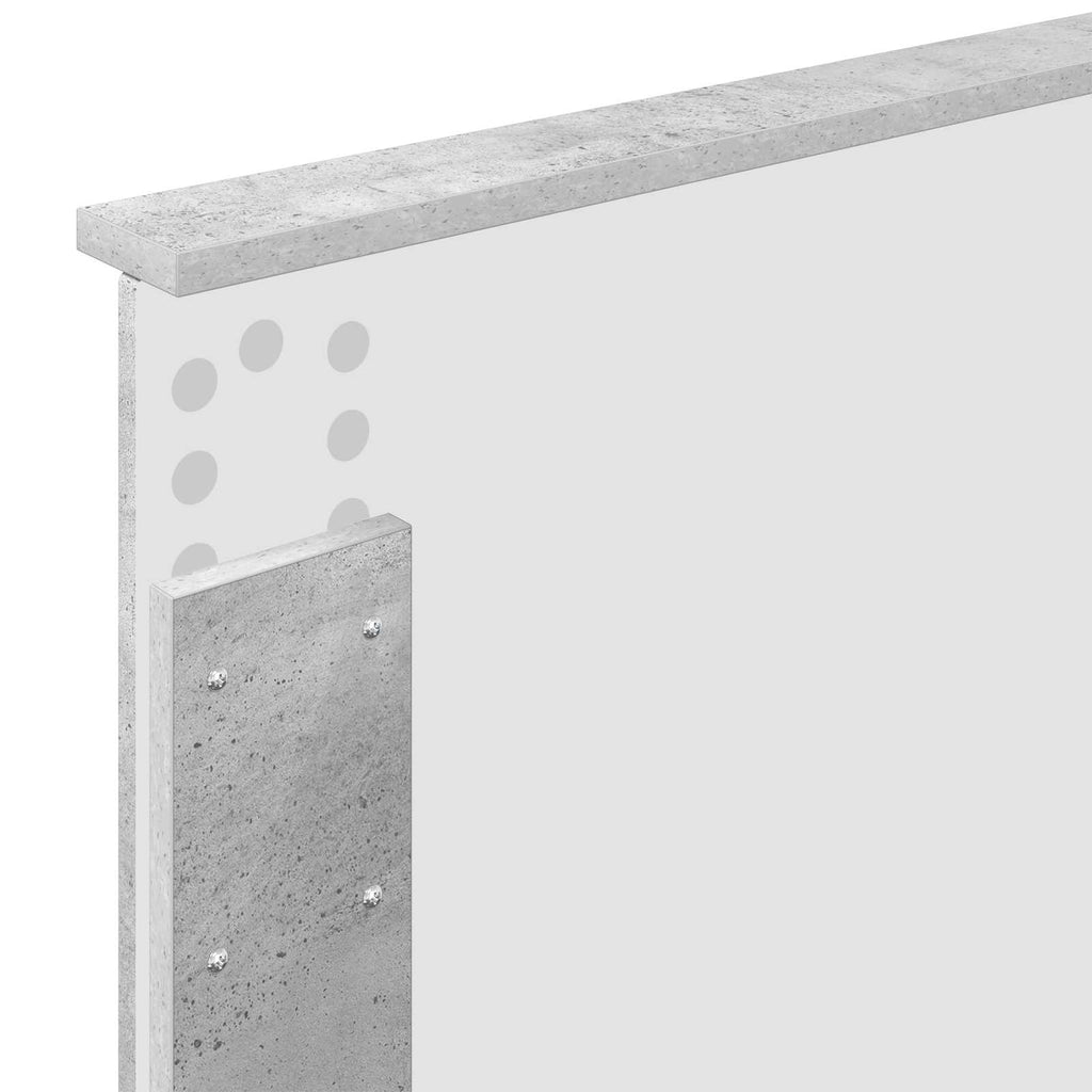 Estructura de cama con cabecera Gris Concreto 100 x 200 cm