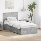 Estructura de cama con cabecera Gris Concreto 100 x 200 cm