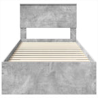 Estructura de cama con cabecera Gris Concreto 100 x 200 cm
