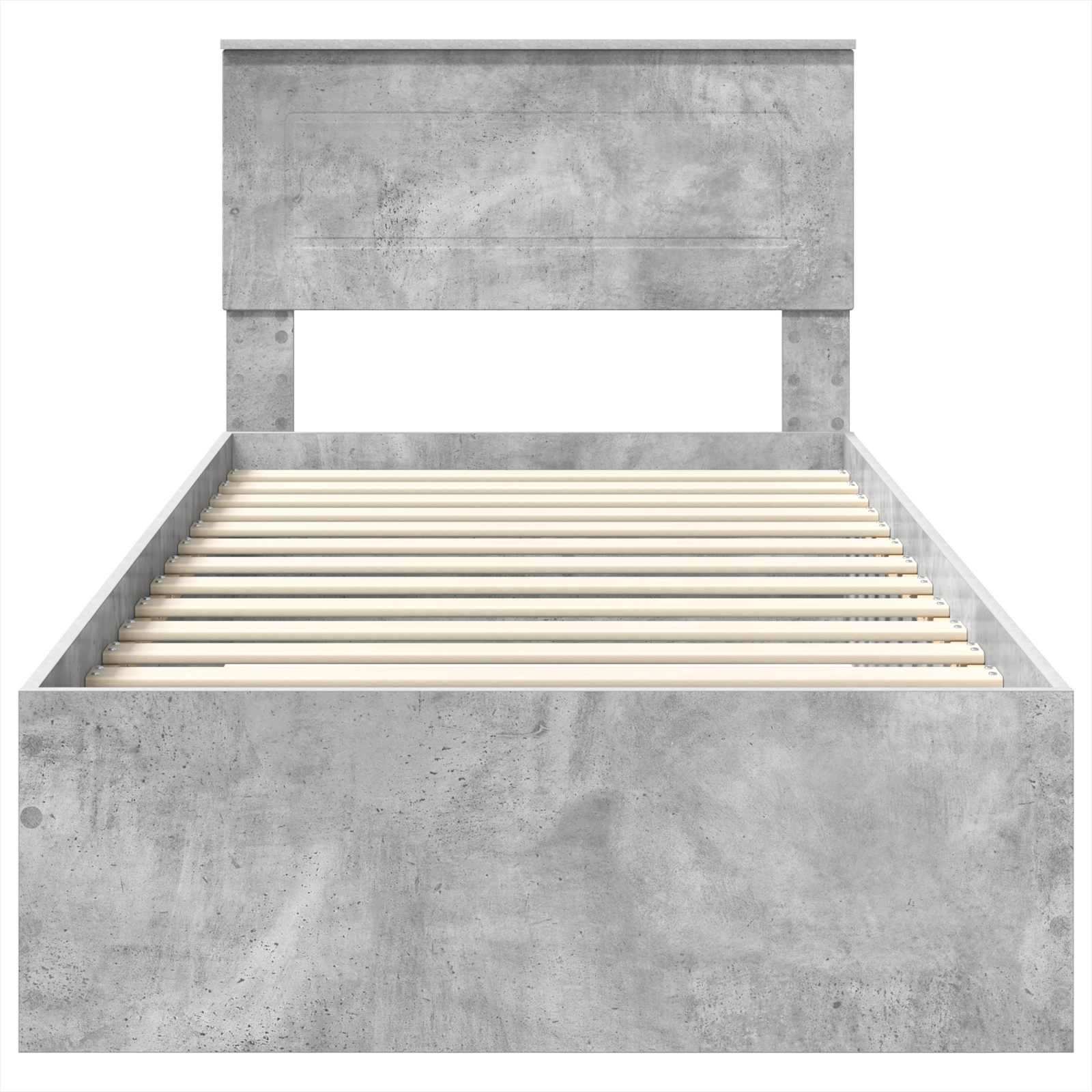 Estructura de cama con cabecera Gris Concreto 100 x 200 cm