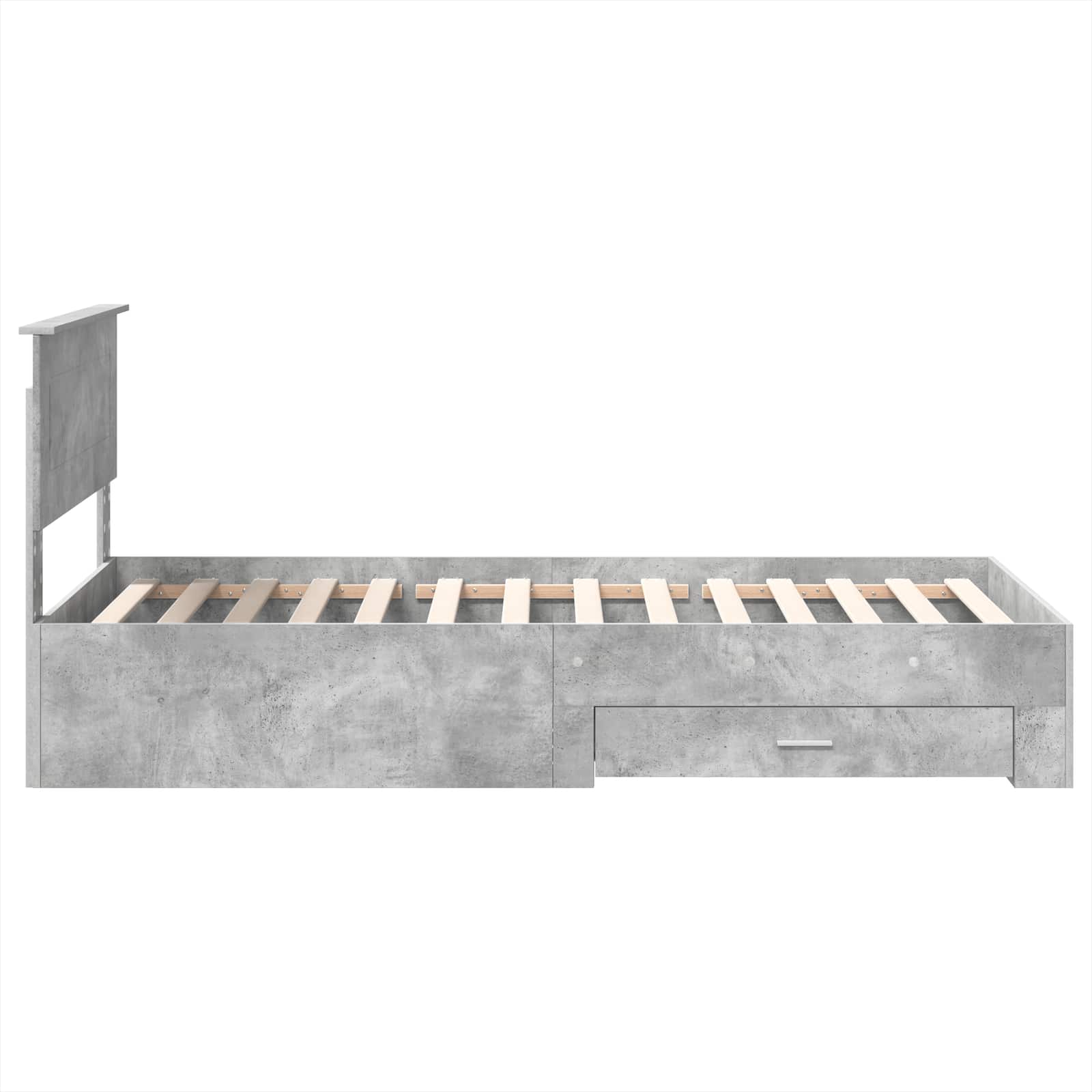 Estructura de cama con cabecera Gris Concreto 100 x 200 cm