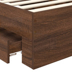 Estructura de cama con cajón Roble Marrón y Plata 100 x 200 cm