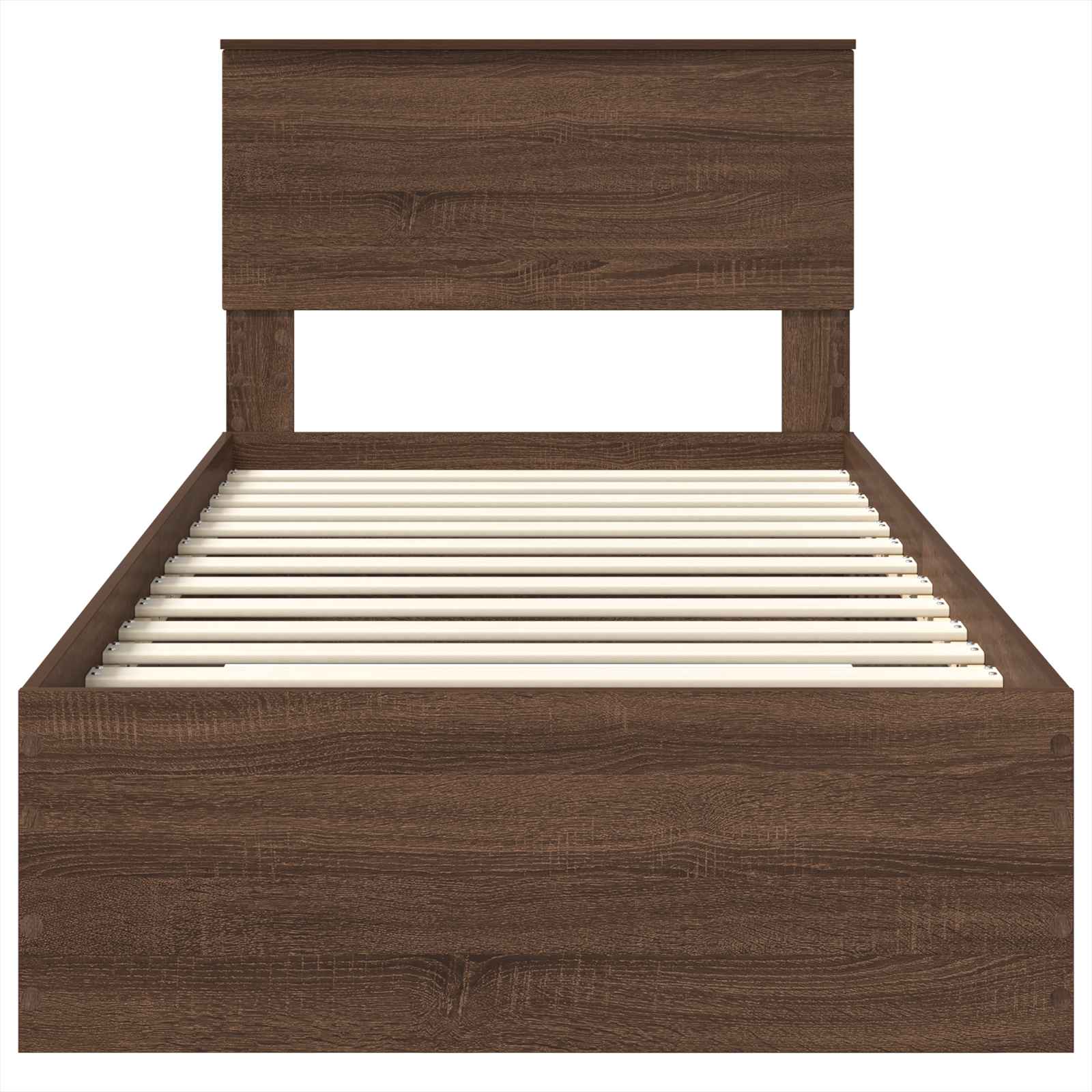 Estructura de cama con cajón Roble Marrón y Plata 100 x 200 cm
