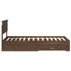 Estructura de cama con cajón Roble Marrón y Plata 100 x 200 cm