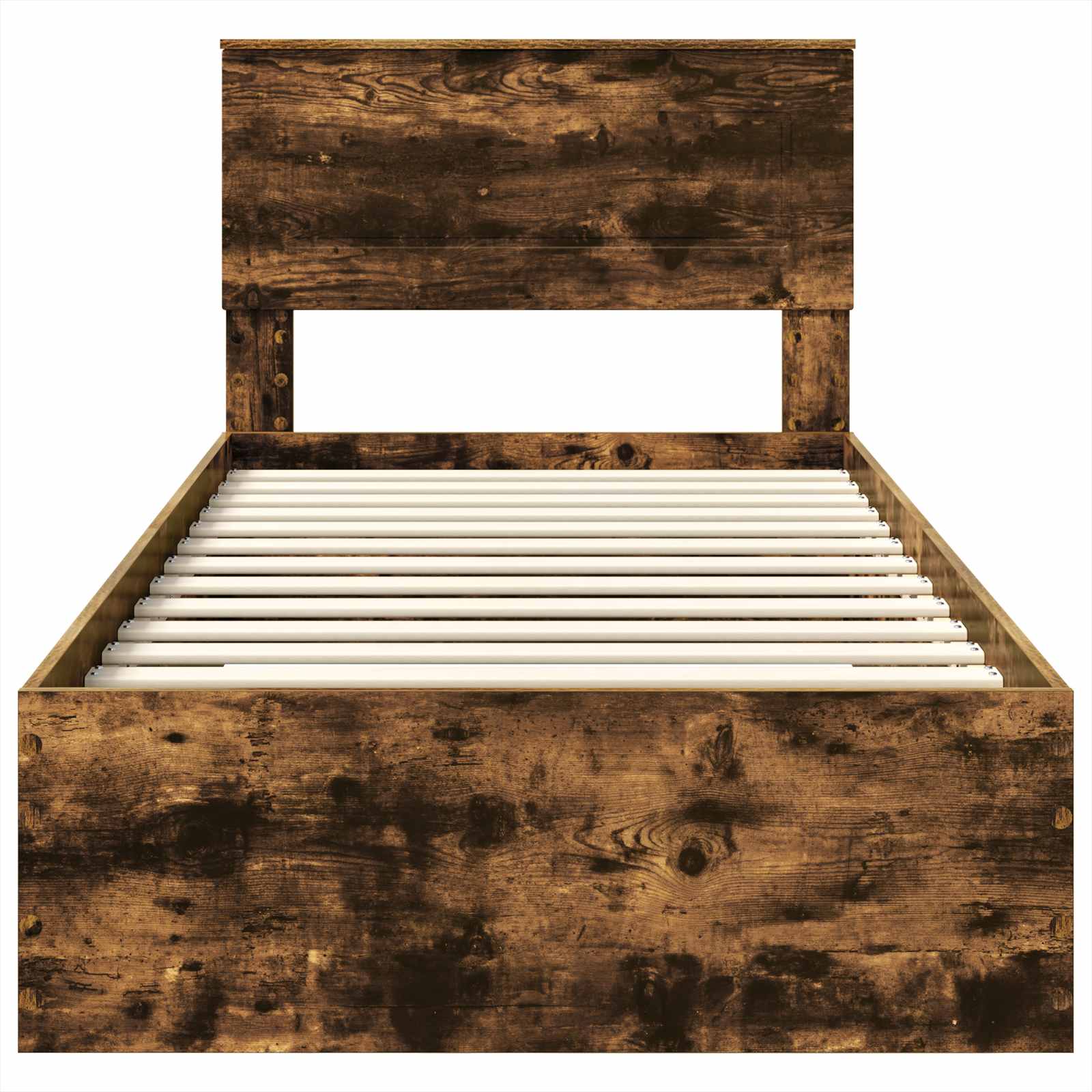 Estructura de cama con cajón Roble Ahumado y Plata 75 x 190 cm