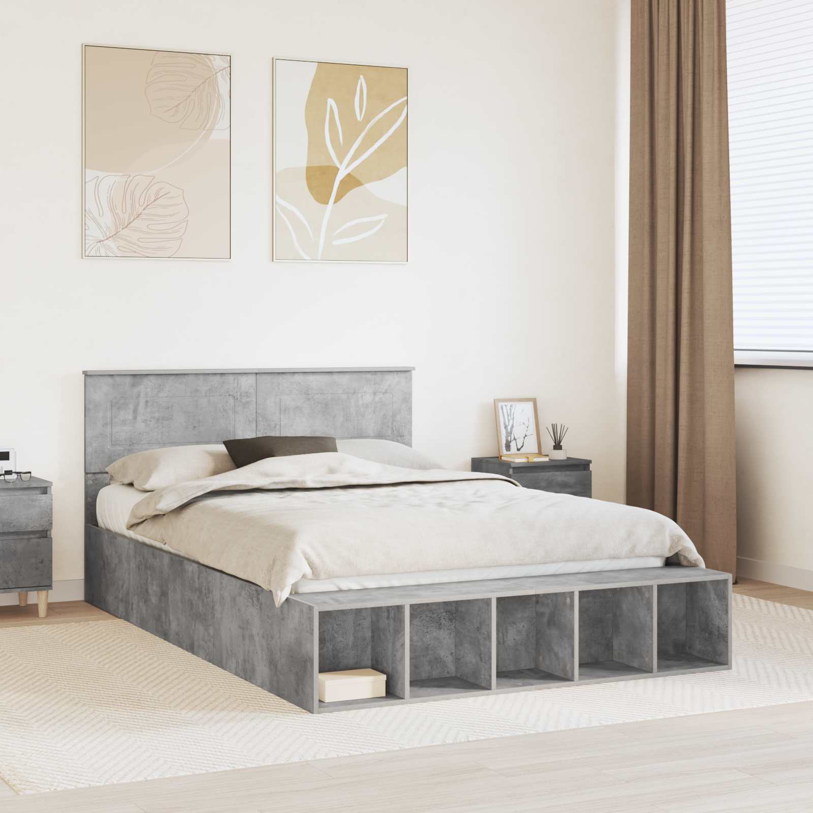 Bed Frame with Shelf 75 x 190 cm Plywood