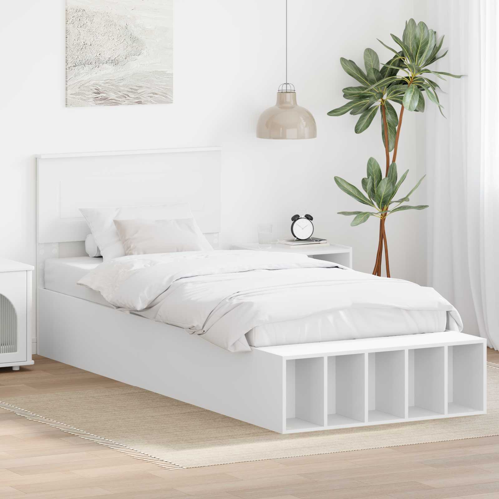 Estructura de cama con estante 75 x 190 cm Madera contrachapada