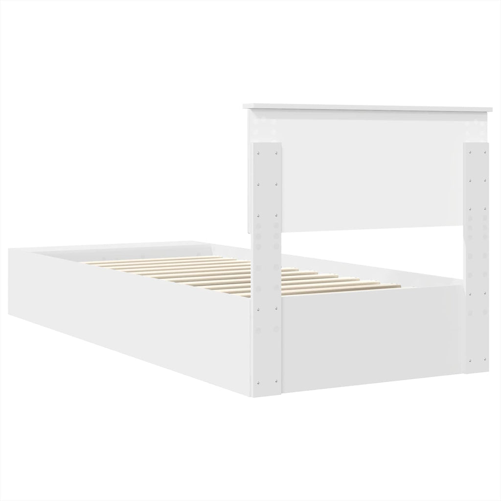 Estructura de cama con estante 75 x 190 cm Madera contrachapada