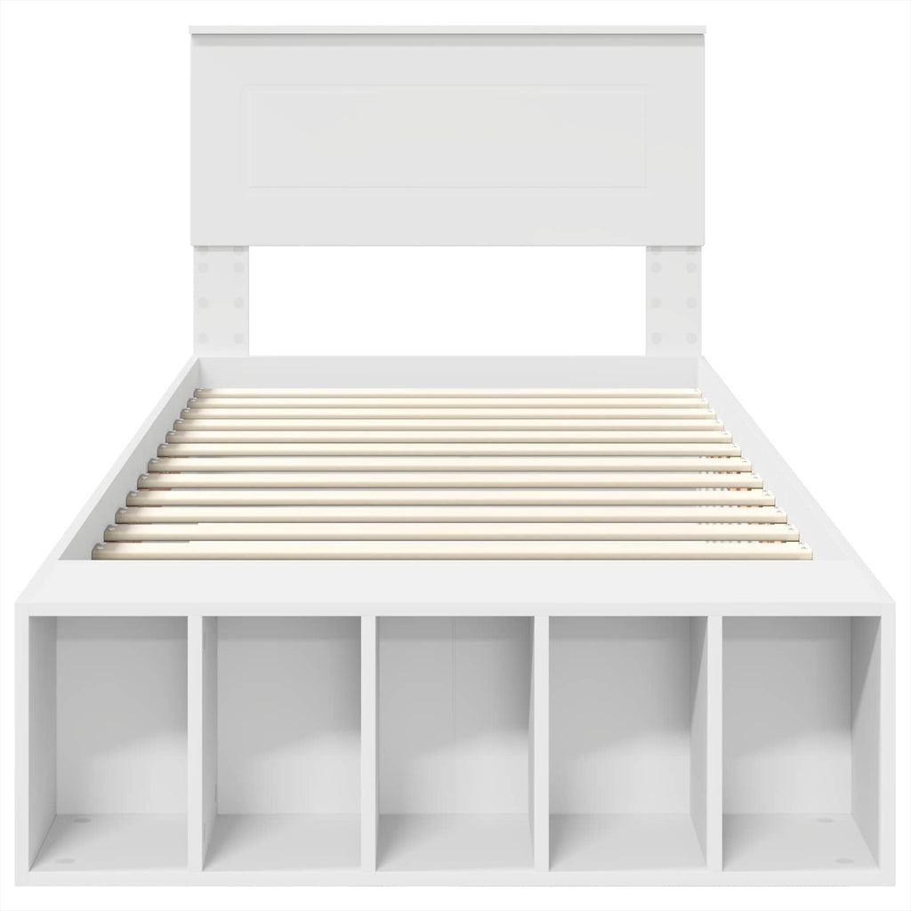 Estructura de cama con estante 75 x 190 cm Madera contrachapada