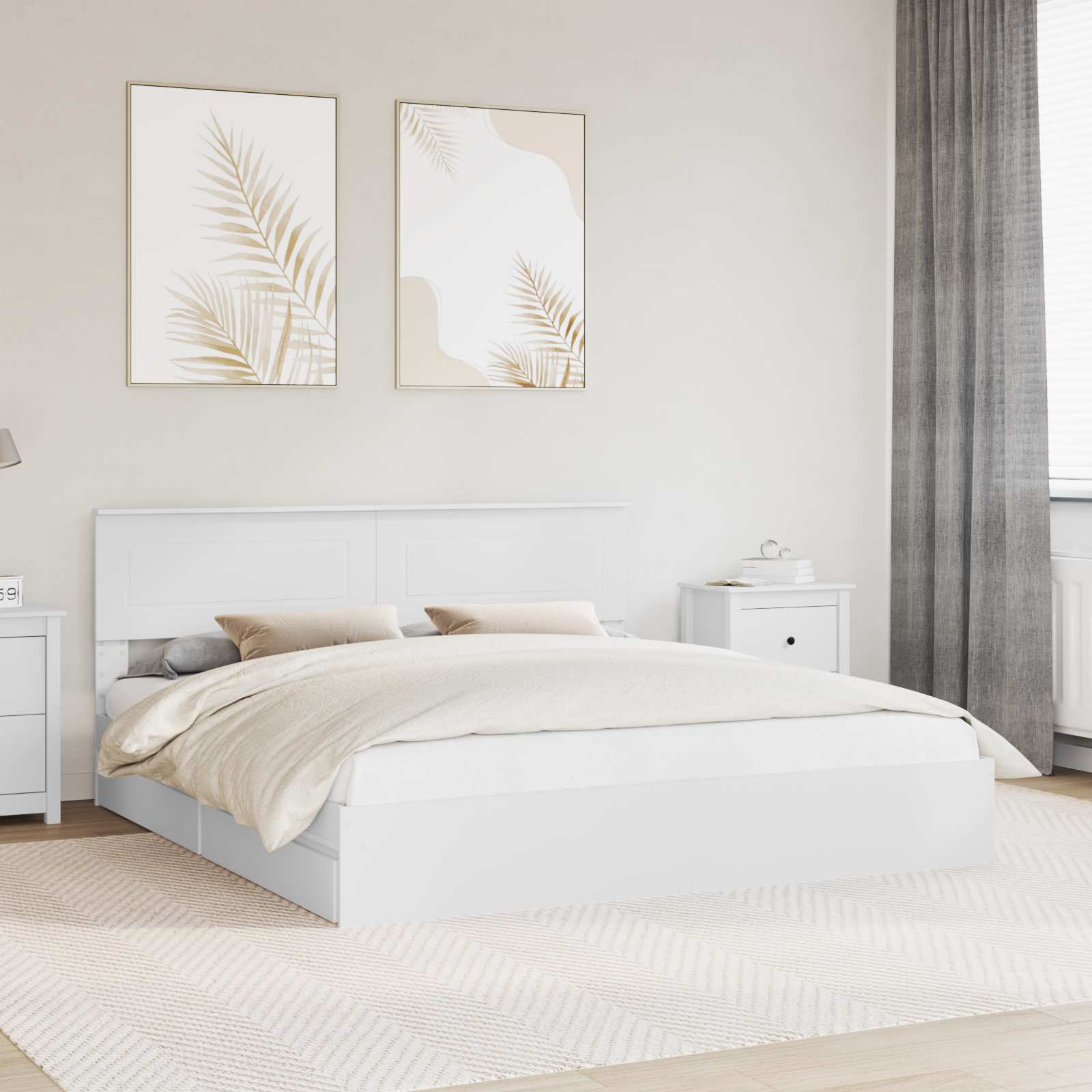 Cama con almacenamiento 140 x 190 cm Madera de ingeniería
