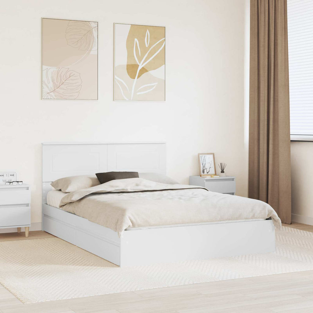 Cama con almacenamiento 140 x 190 cm Madera de ingeniería