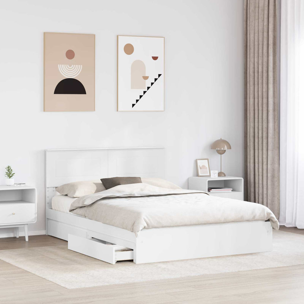 Cama con almacenamiento 140 x 190 cm Madera de ingeniería