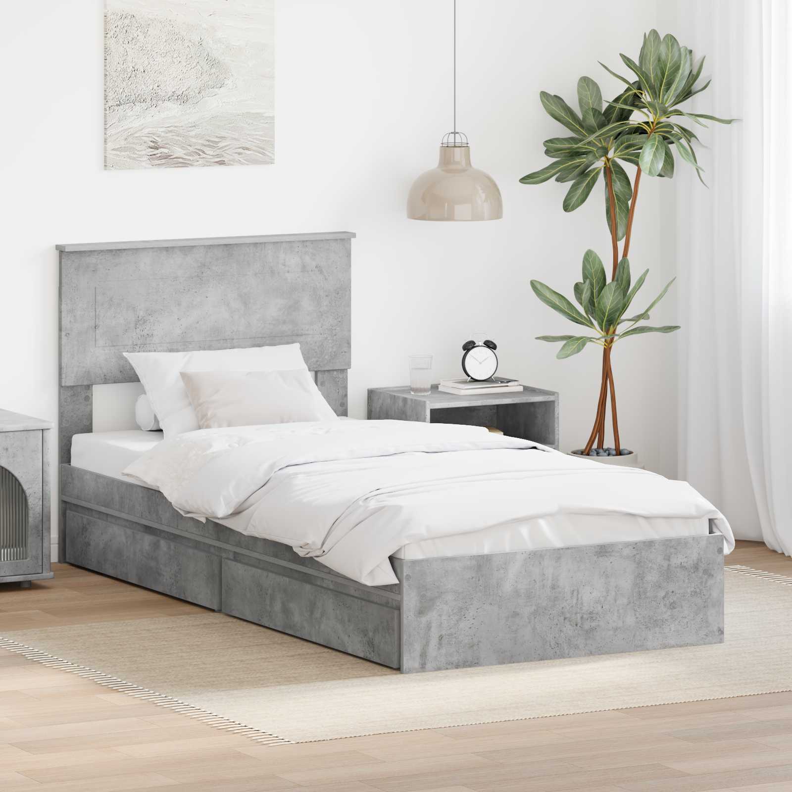 Cama con almacenamiento 140 x 190 cm Madera de ingeniería