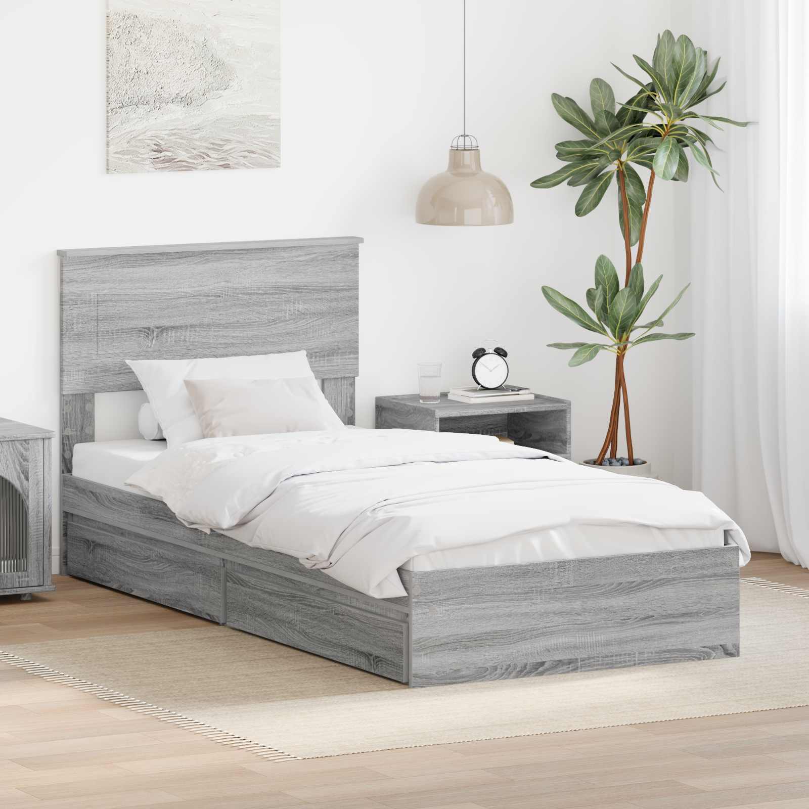 Cama con almacenamiento 140 x 190 cm Madera de ingeniería